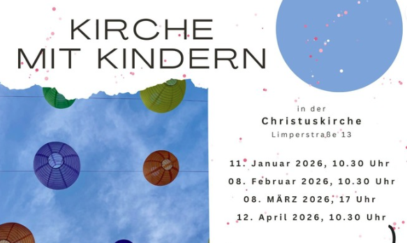 Auf dem Bild sieht man die Einladung zu den Gottesdiensten begleitet mit dem  Projektchor. : Strahler in der Kirche mit blauem Licht