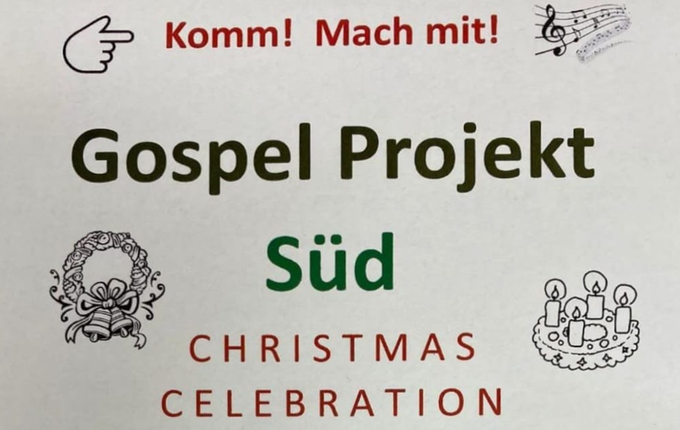 Auf dem Foto sieht man  Flyer Gospel Projekt Sued